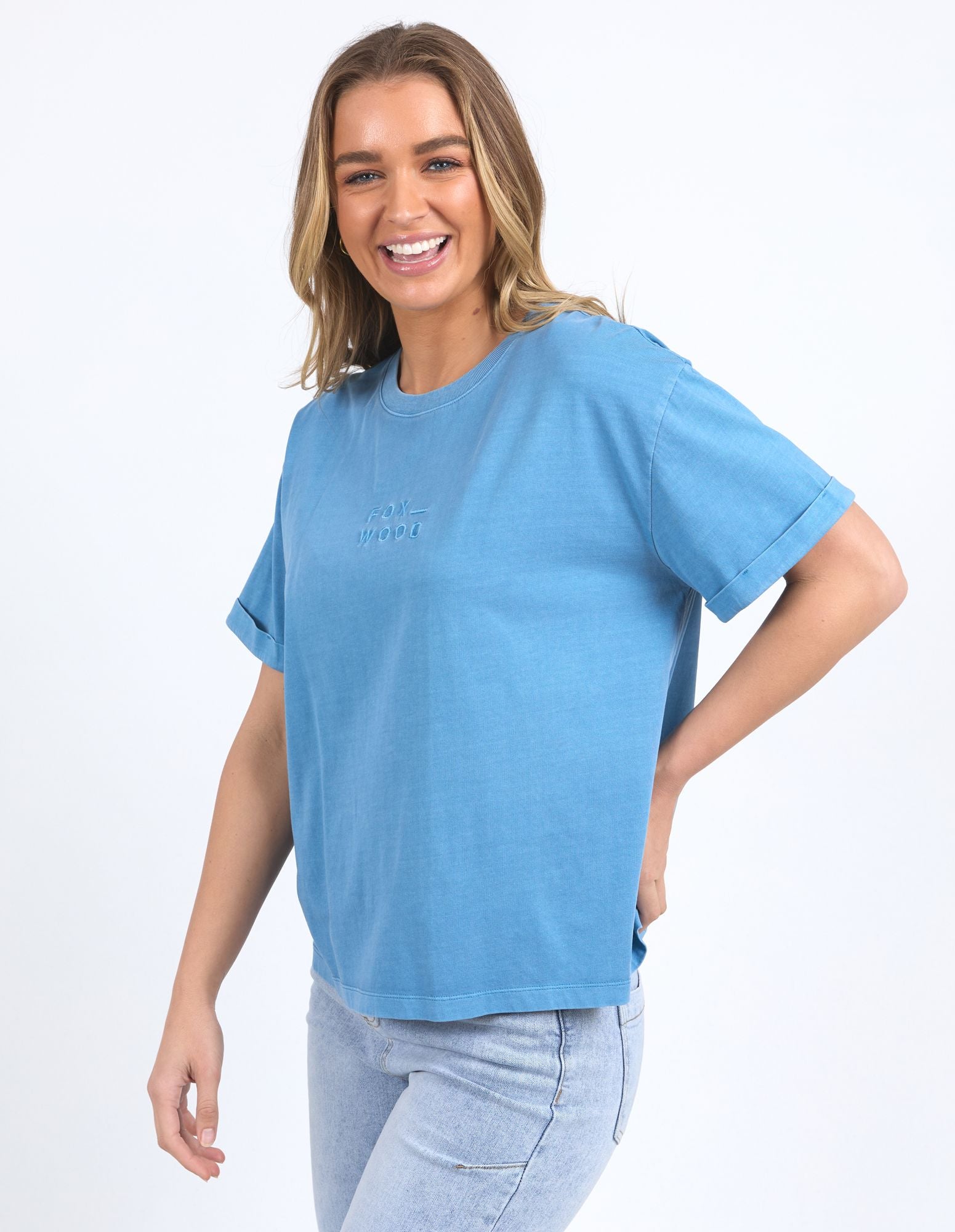 Foxwood Huntleigh Oversized Tee | Blue Women's T-Shirts | Little Extras Lifestyle | Forbes Women's Clothing Store