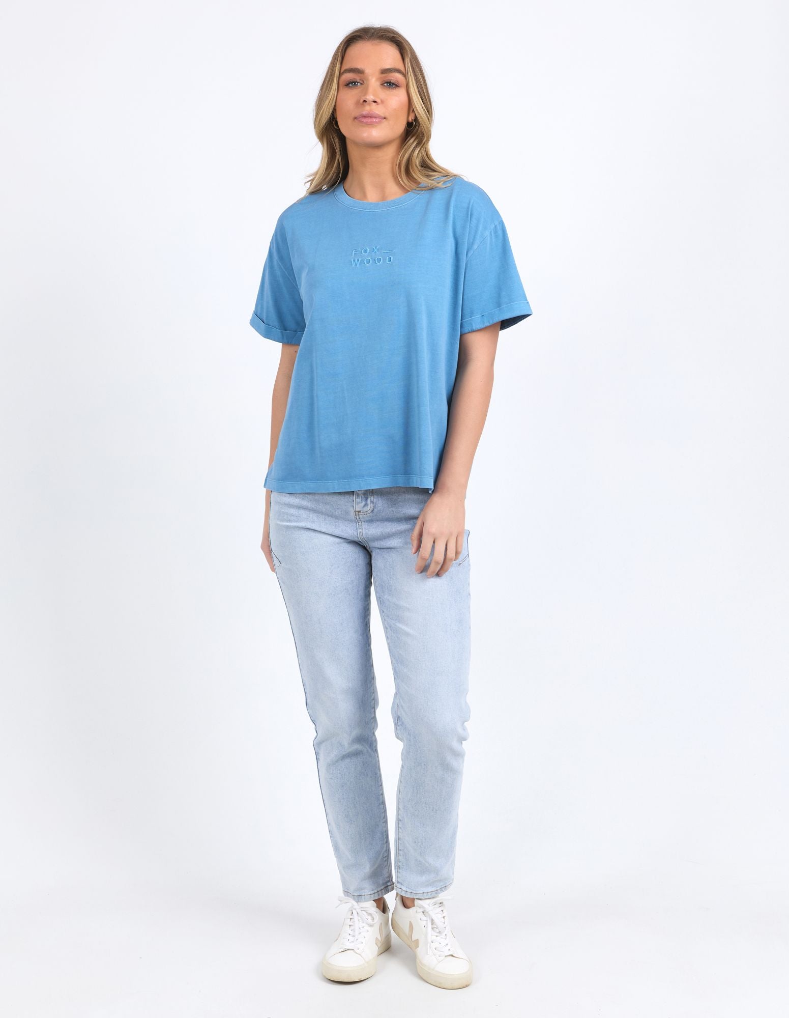 Foxwood Huntleigh Oversized Tee [COLOUR:Azure Blue SIZE:10]