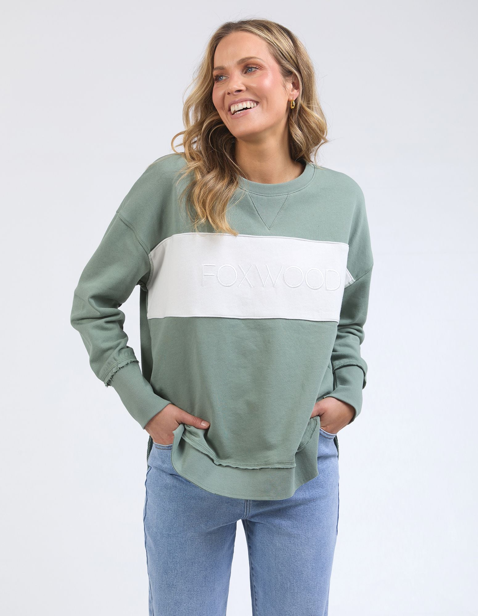 Foxwood Simplified Tonal Crew [COLOUR:Sage SIZE:8]