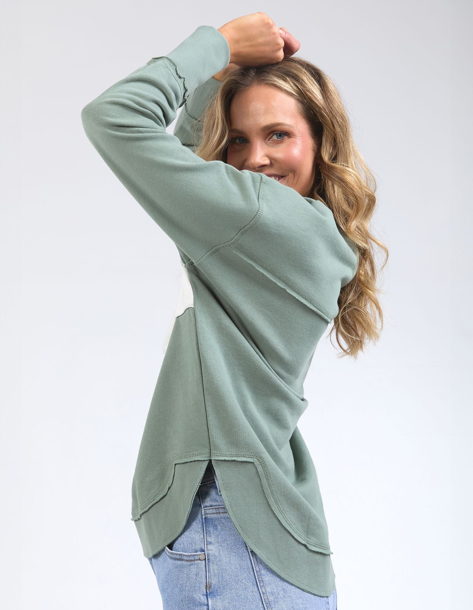 Foxwood Simplified Tonal Crew [COLOUR:Sage SIZE:8]