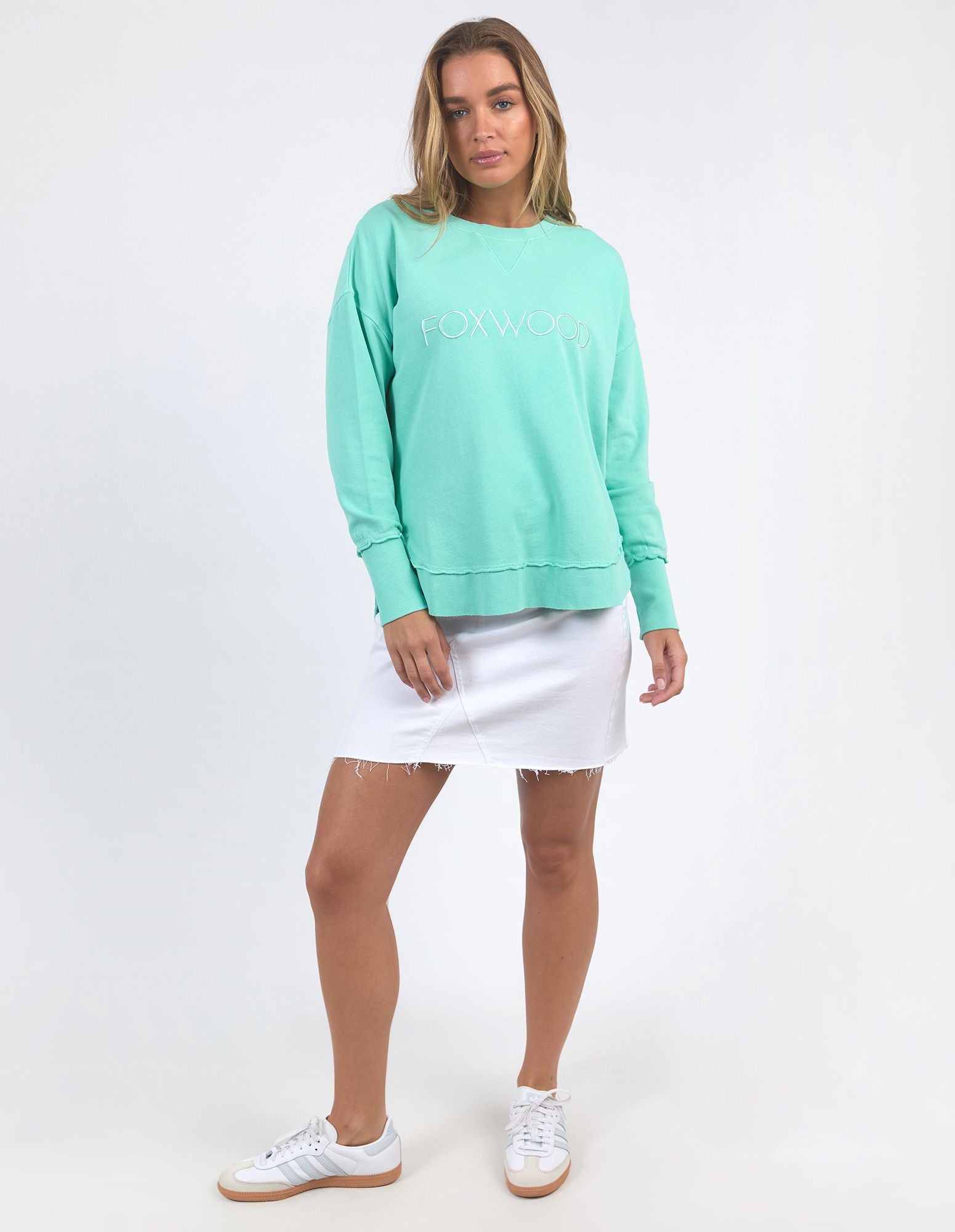 Foxwood Simplified Crew | Neon Green Women's Sweatshirts | Little Extras Lifestyle | Forbes Women's Clothing