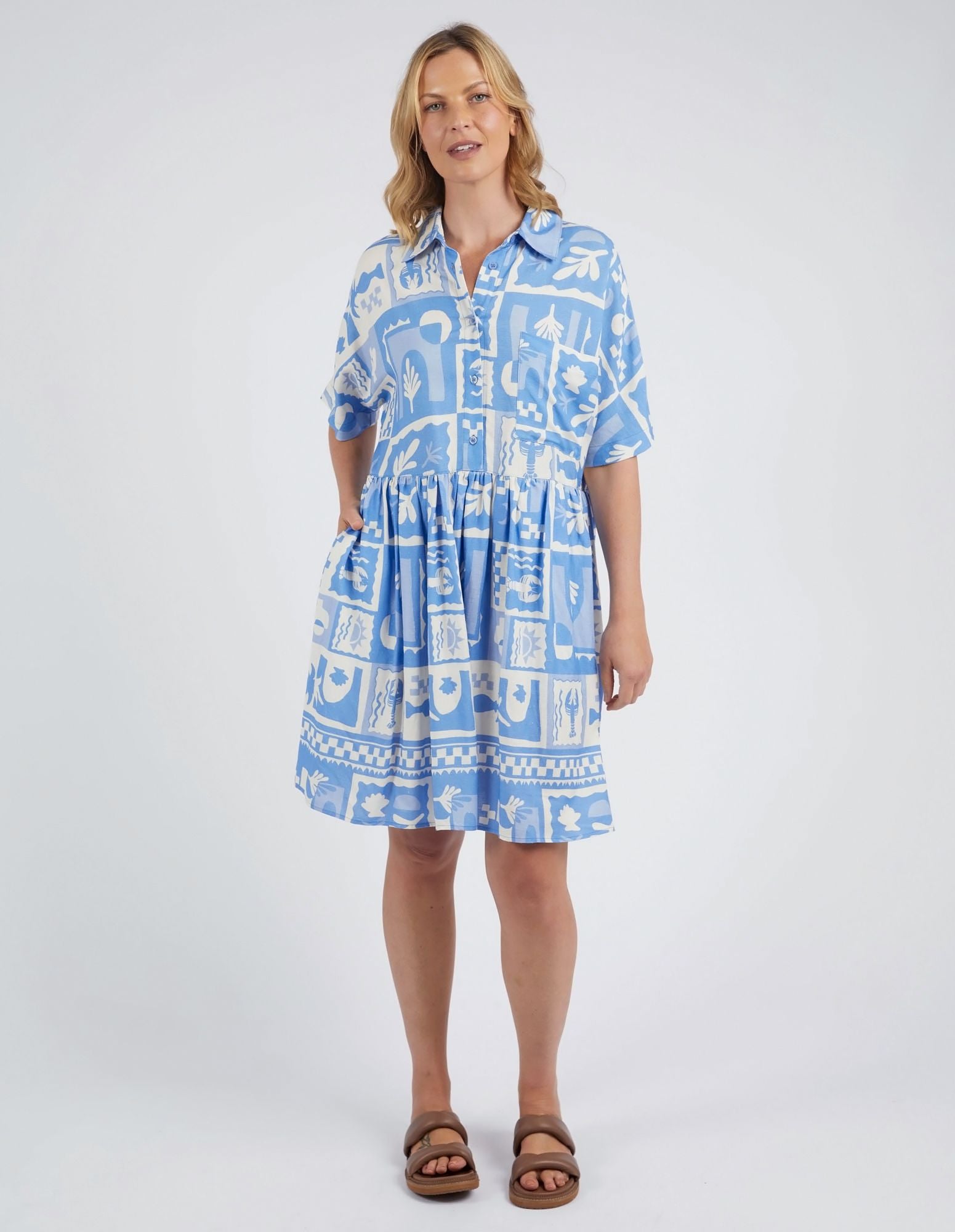 Elm Holiday Sun Dress [COLOUR:Cerulean blue SIZE:8]