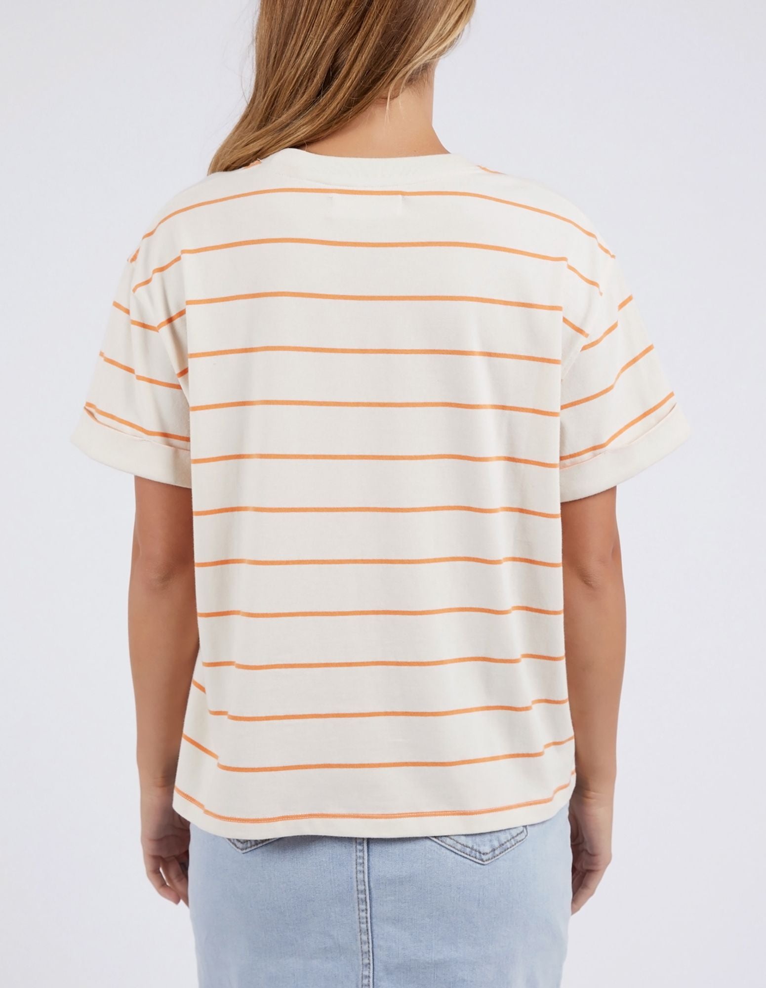 Foxwood Huntleigh Stripe Tee [COLOUR:Orange SIZE:8]