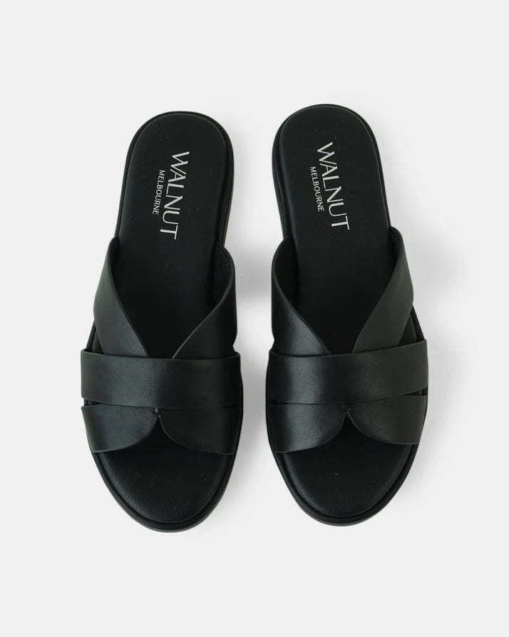 Walnut Lola Leather Slide | Women's Leather Slides