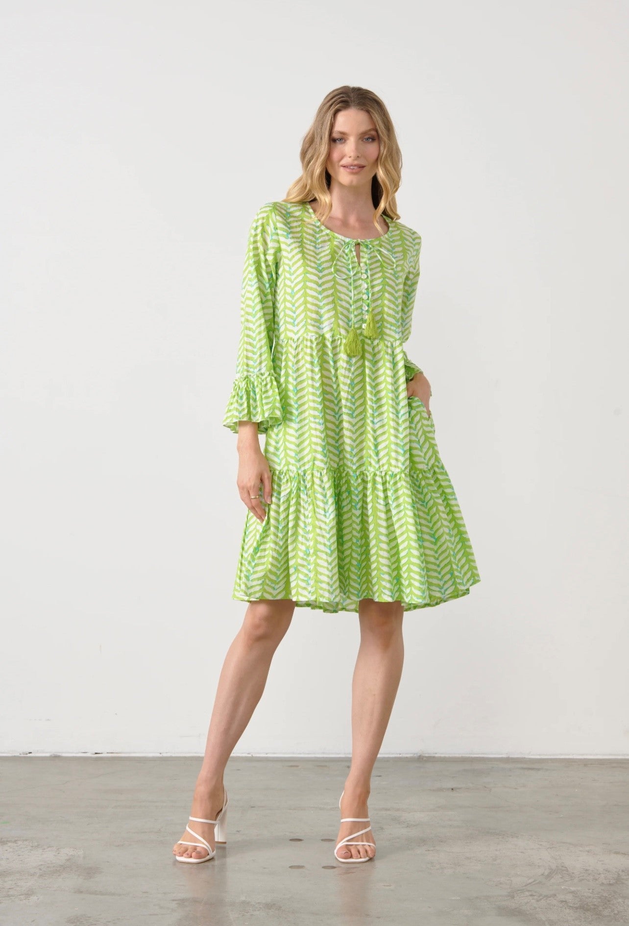 LEL Loves Fallon Tiered Dress [COLOUR:Green SIZE:S]