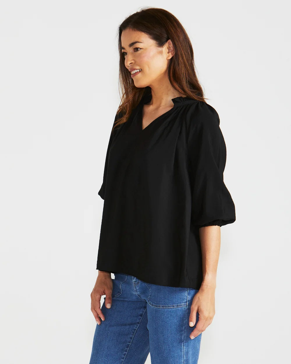 Betty Basics Cecilia Blouse [COLOUR:Black SIZE:8]