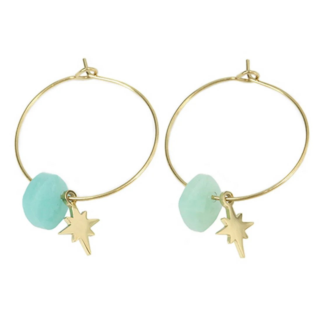 Zag Bijhoux Manureva Earrings [COLOUR:Gold/amazonite]