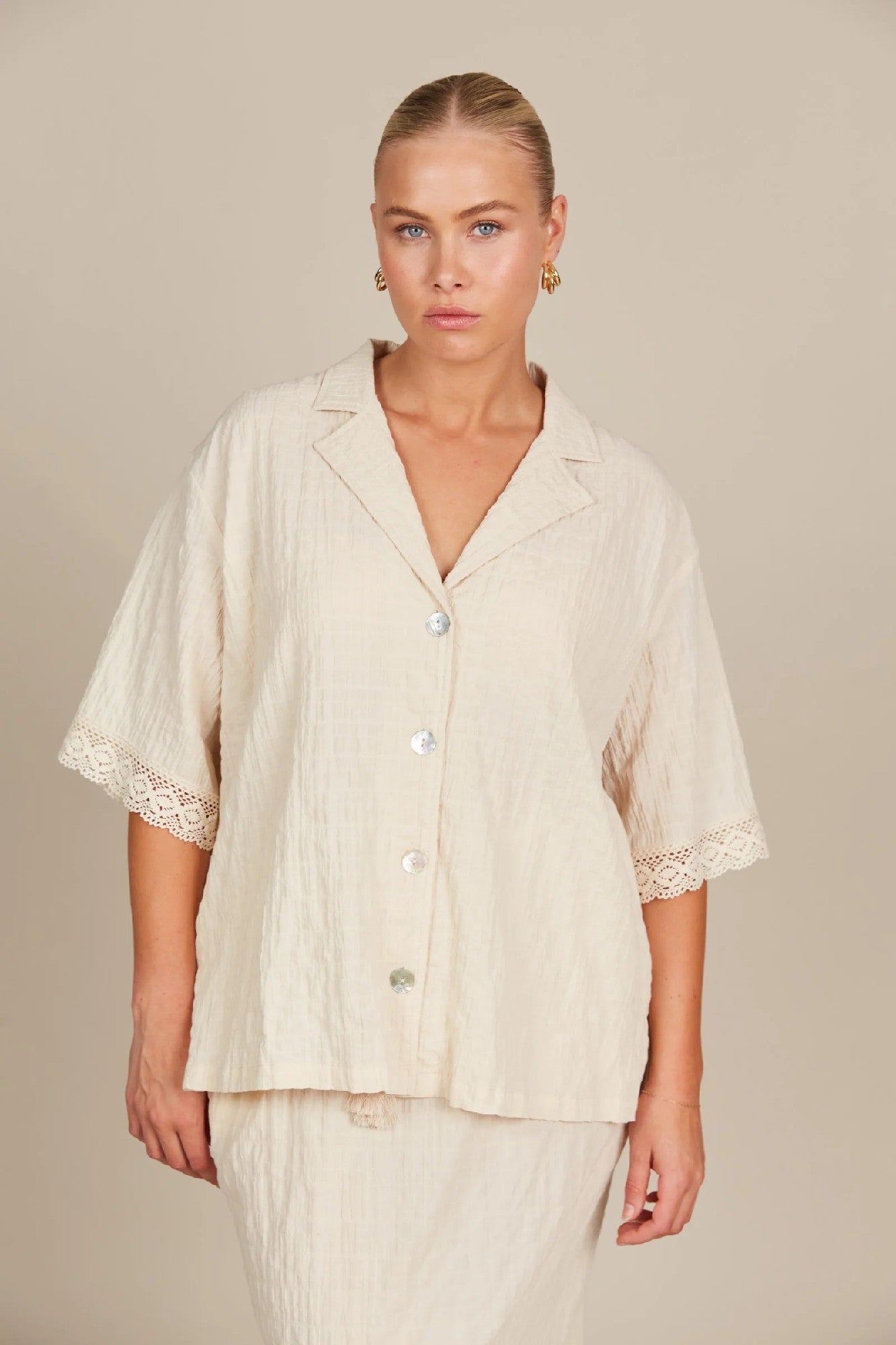 Isle Of Mine Fleur Shirt [COLOUR:Canvas SIZE:XS]