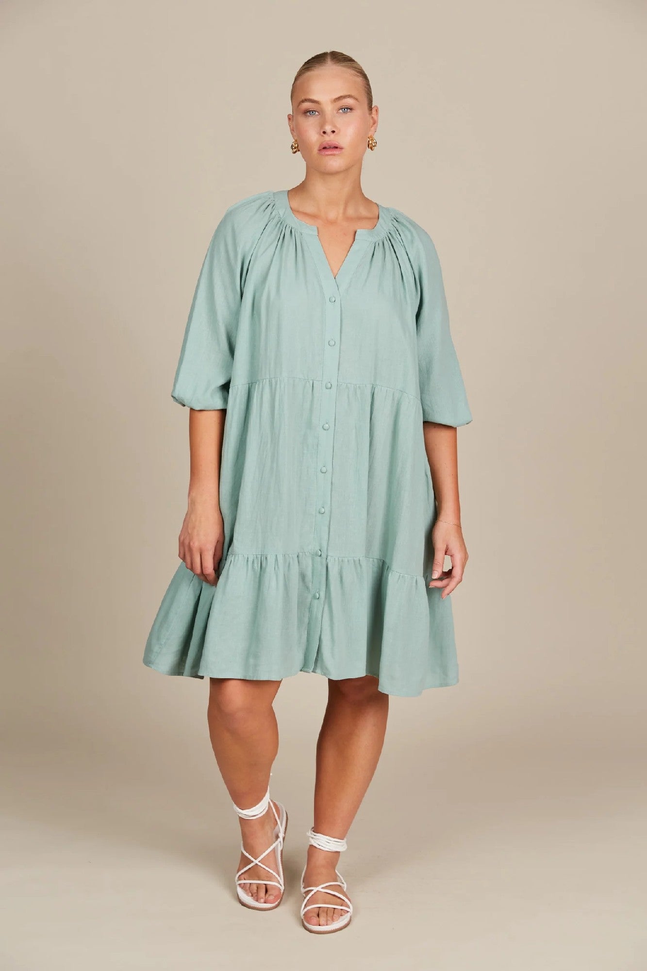 Isle Of Mine Amelie Button Dress [COLOUR:Seafoam SIZE:One size]