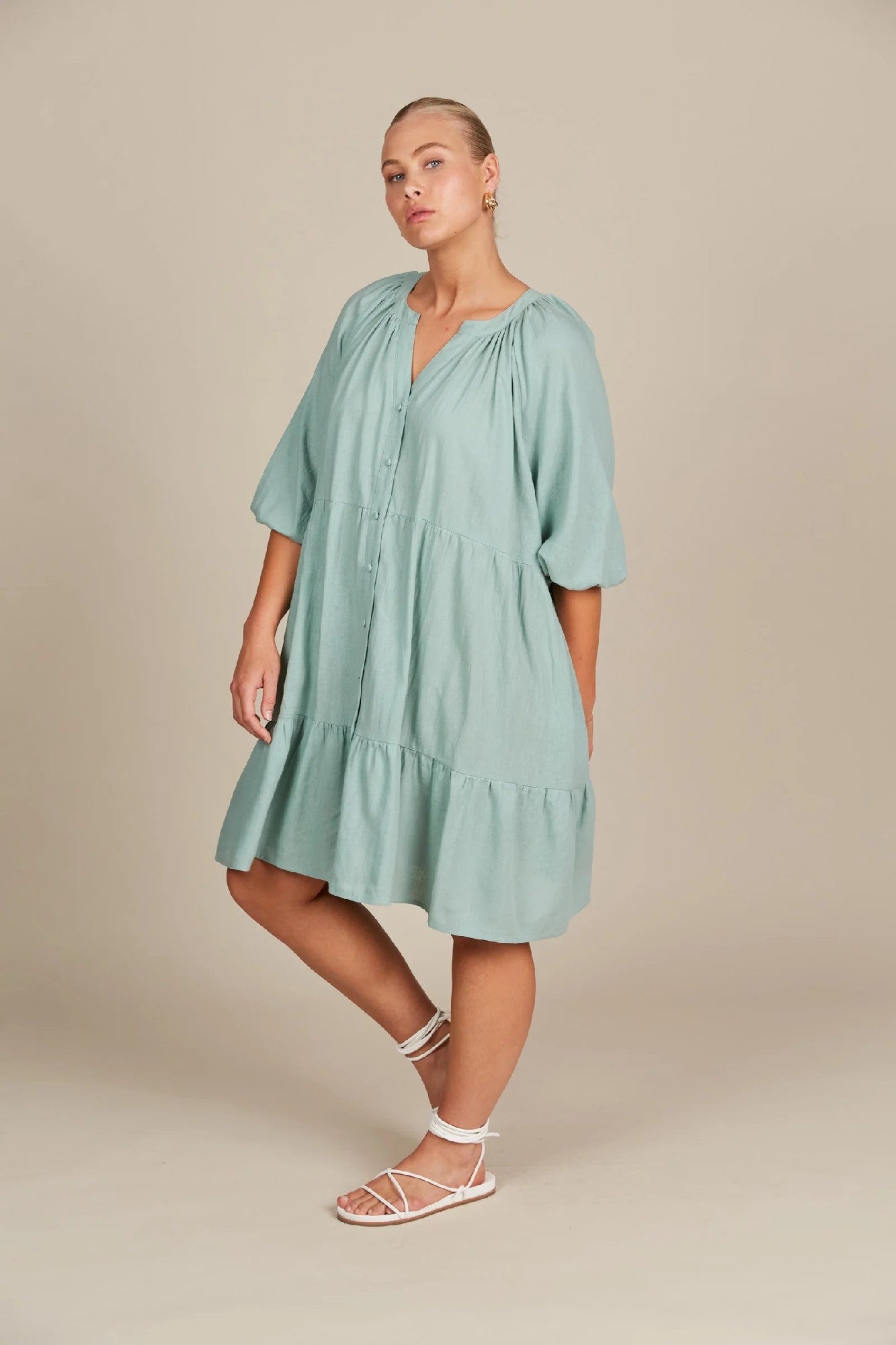 Isle Of Mine Amelie Button Dress [COLOUR:Seafoam SIZE:One size]