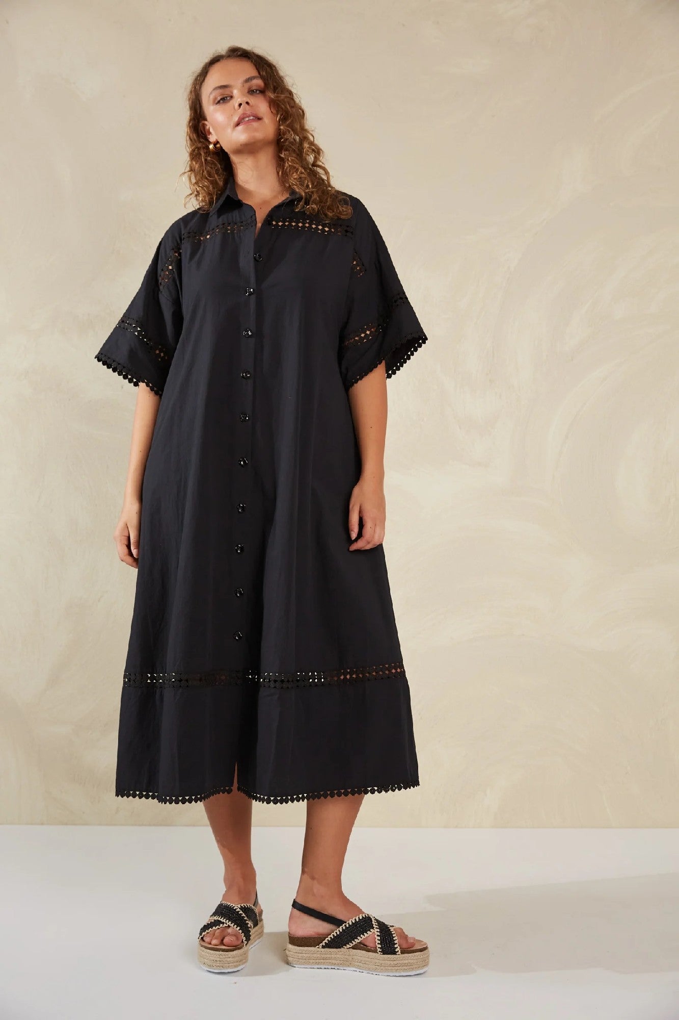 Haven Adelfia Shirt Dress [COLOUR:Domino SIZE:Xs/s]