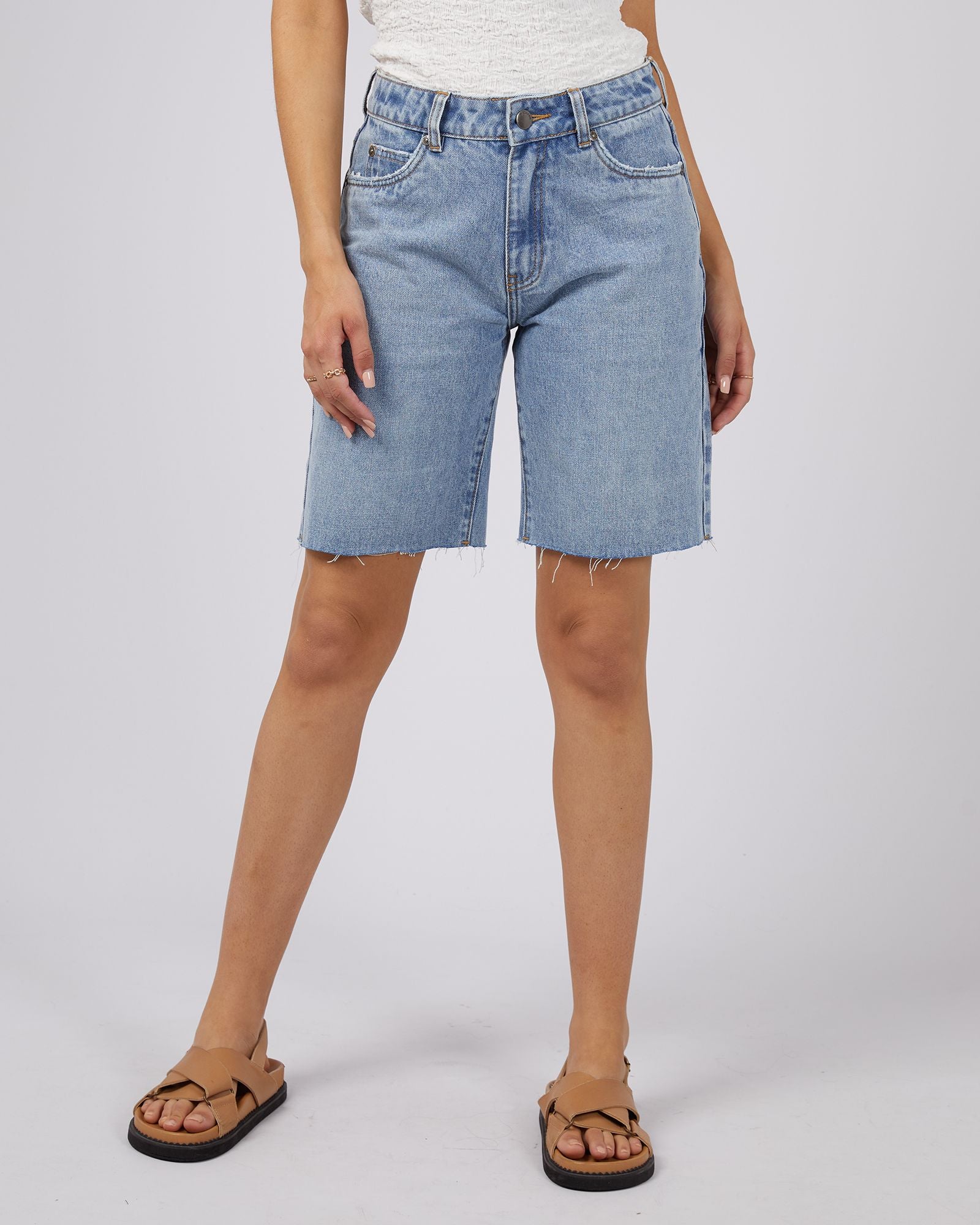 All About Eve Lexie Denim Jort [COLOUR:Light blue SIZE:6]