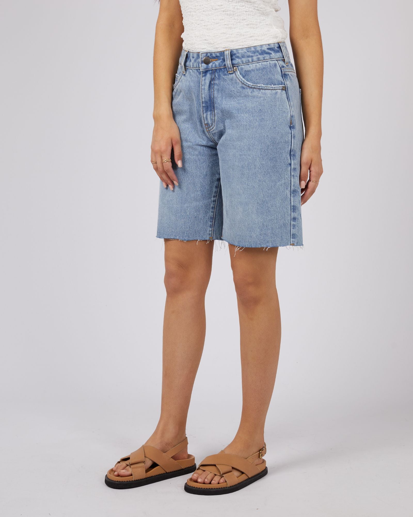 All About Eve Lexie Denim Jort [COLOUR:Light blue SIZE:6]