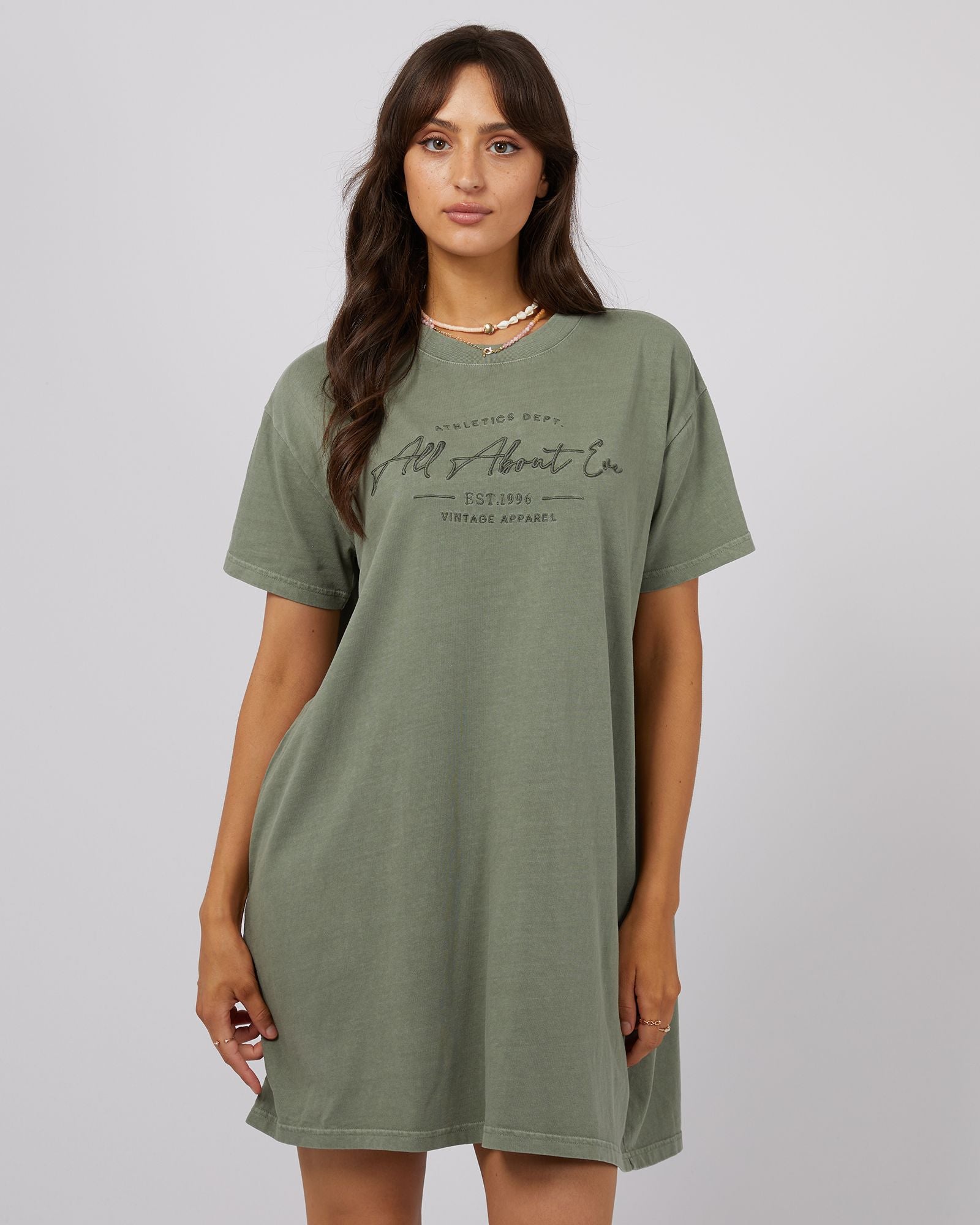 All About Eve Classic Tee Dress [COLOUR:Khaki SIZE:6]