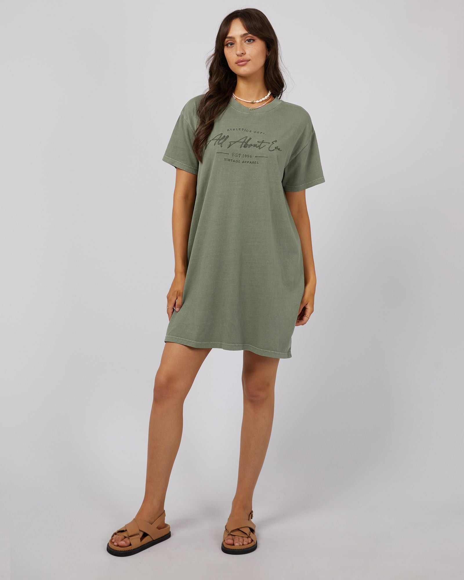 All About Eve Classic Tee Dress [COLOUR:Khaki SIZE:6]