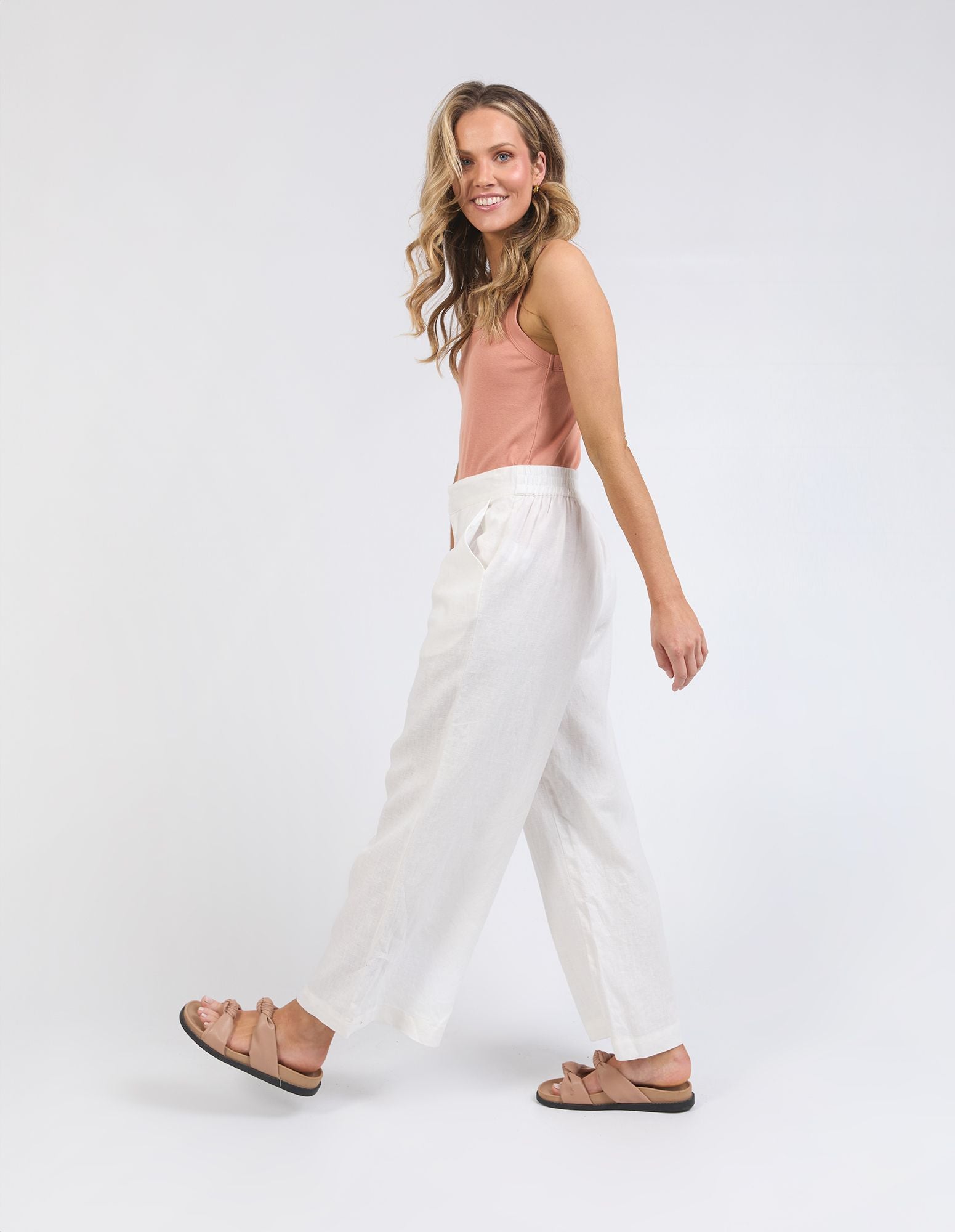 Foxwood Elina Wide Leg Pant [COLOUR:Vintage white  SIZE:8]