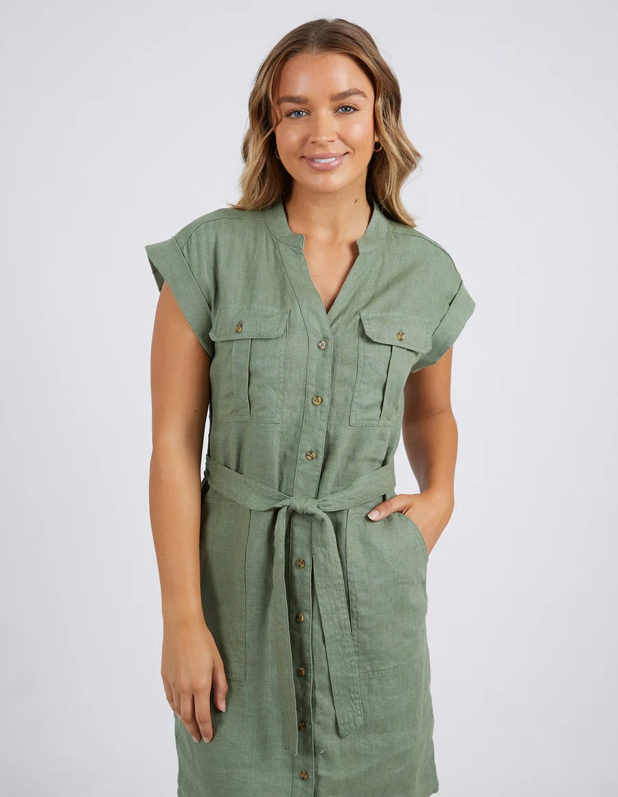 Foxwood Harlow Dress | Green Women's Linen Dress | Little Extras Lifestyle | Forbes Women's Dress Shop