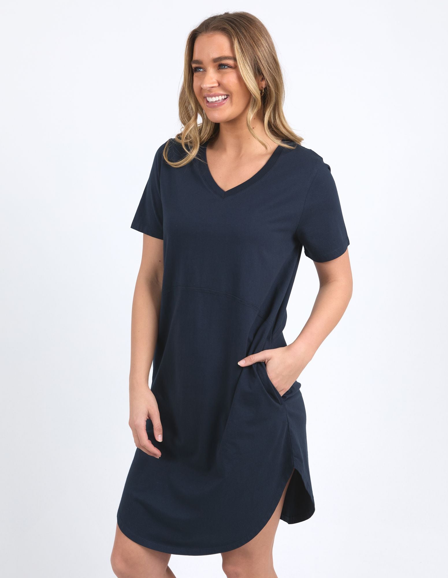 Foxwood Rhoda Vee Dress [COLOUR:Navy SIZE:10]