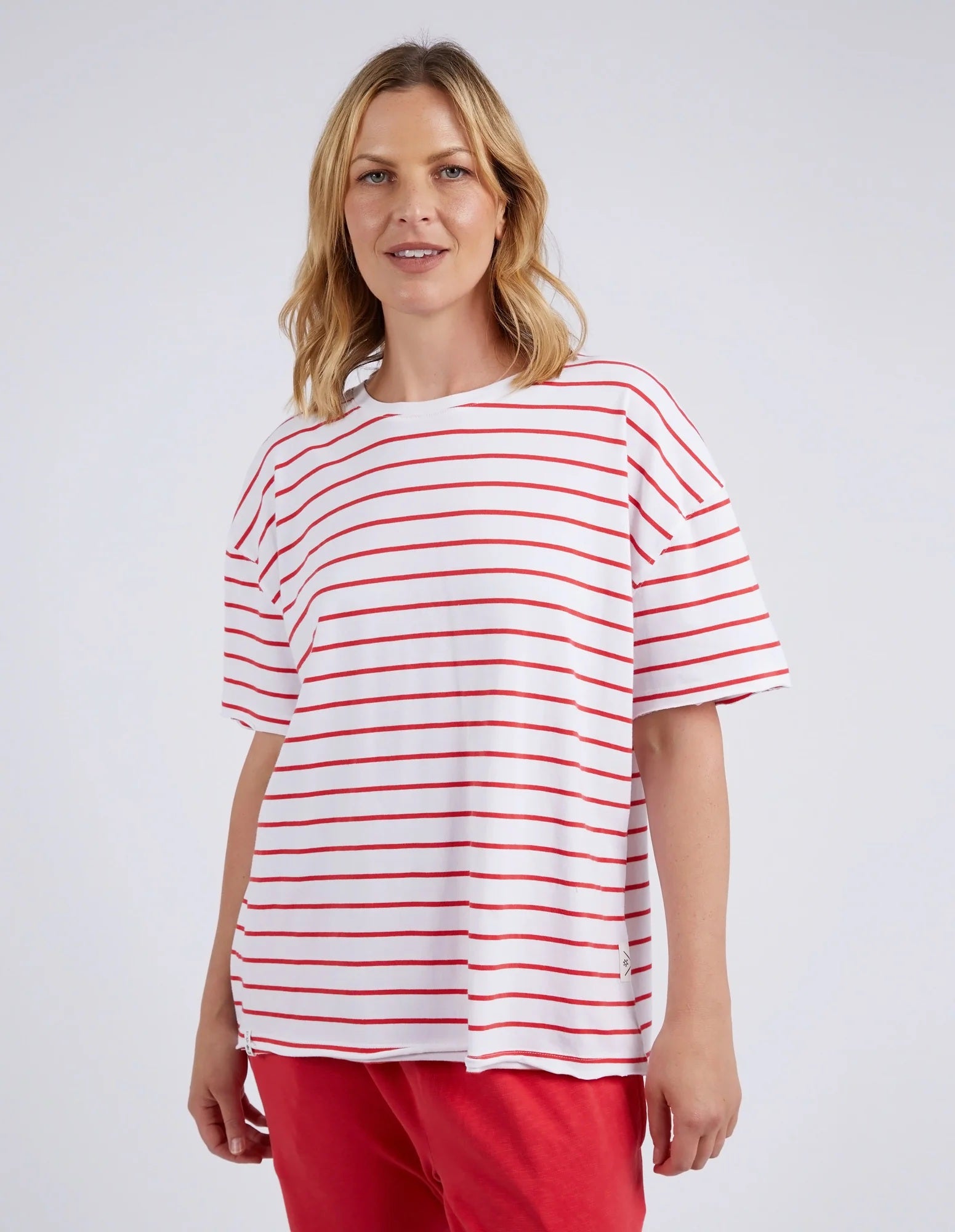 Elm Winona Stripe S/S Tee [COLOUR:Bittersweet SIZE:8]