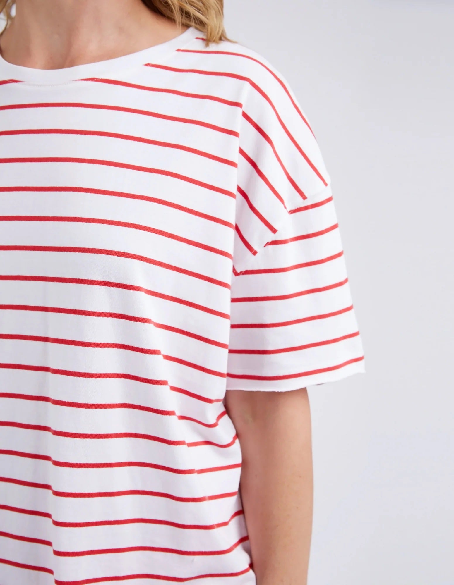 Winona Stripe S/S Tee in Bittersweet & White Winona Stripe S/S Tee in Bittersweet & White