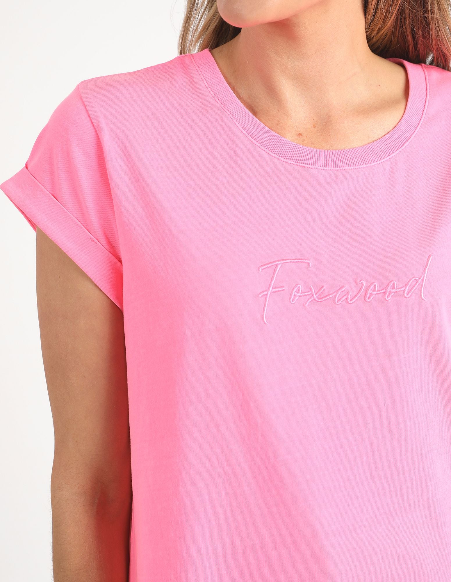 Foxwood Signature Tee [COLOUR:Neon Rose SIZE:8]