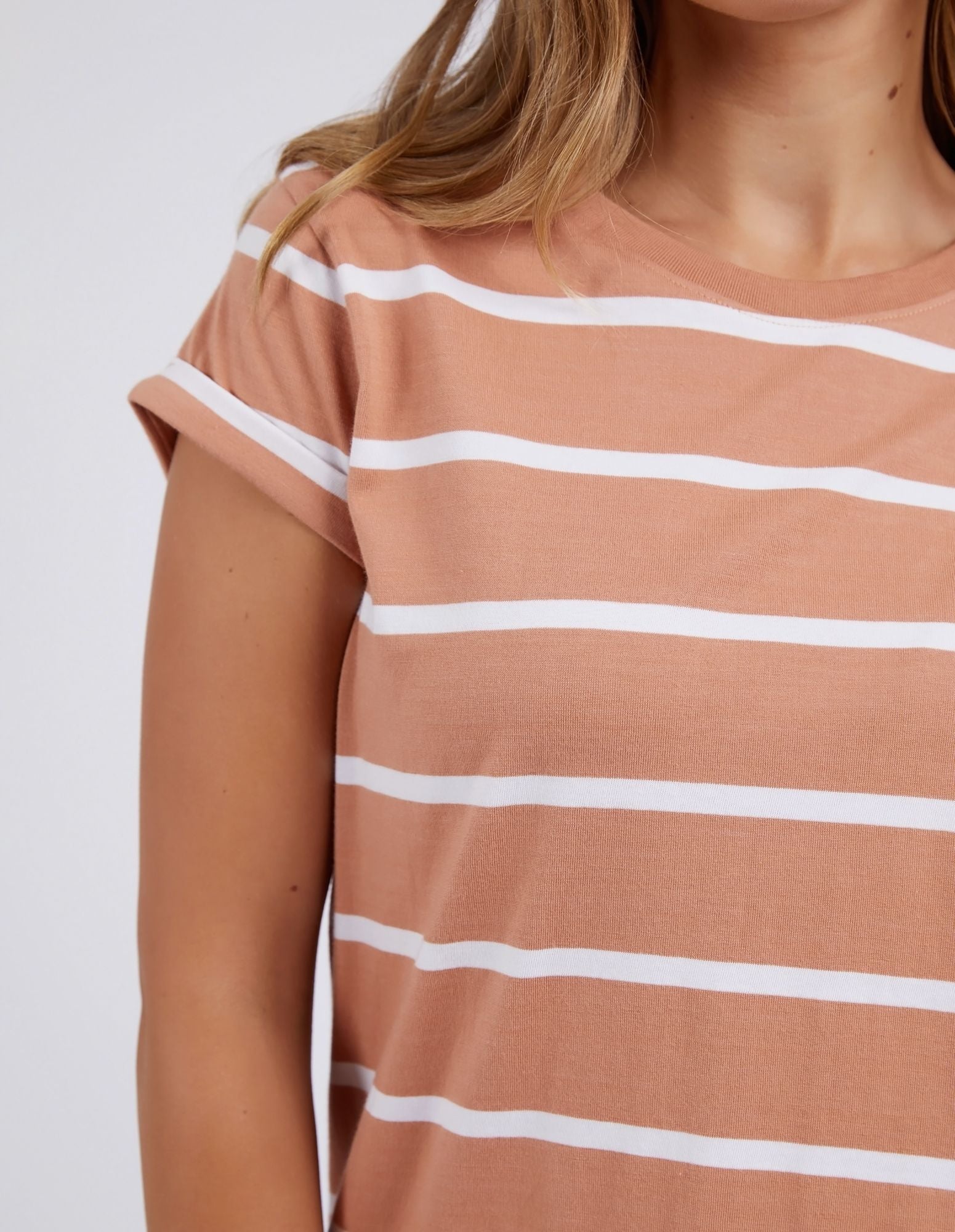 Foxwood Manly Stripe Tee [COLOUR:Clay SIZE:6]