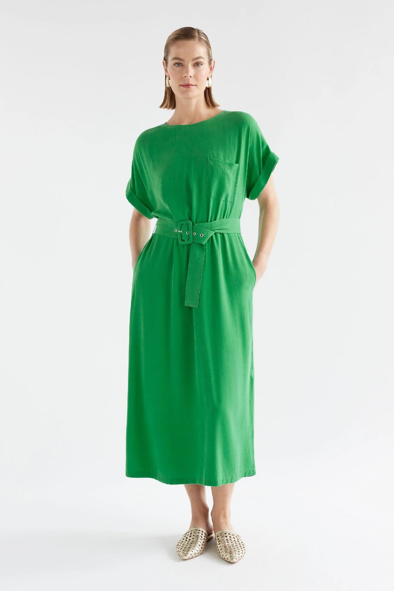 Elk Olyck Midi Dress [COLOUR:Vine Green SIZE:10]