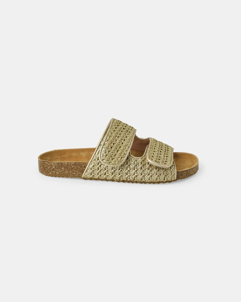 Walnut Beach Slide [COLOUR:Soft Gold SIZE:37]