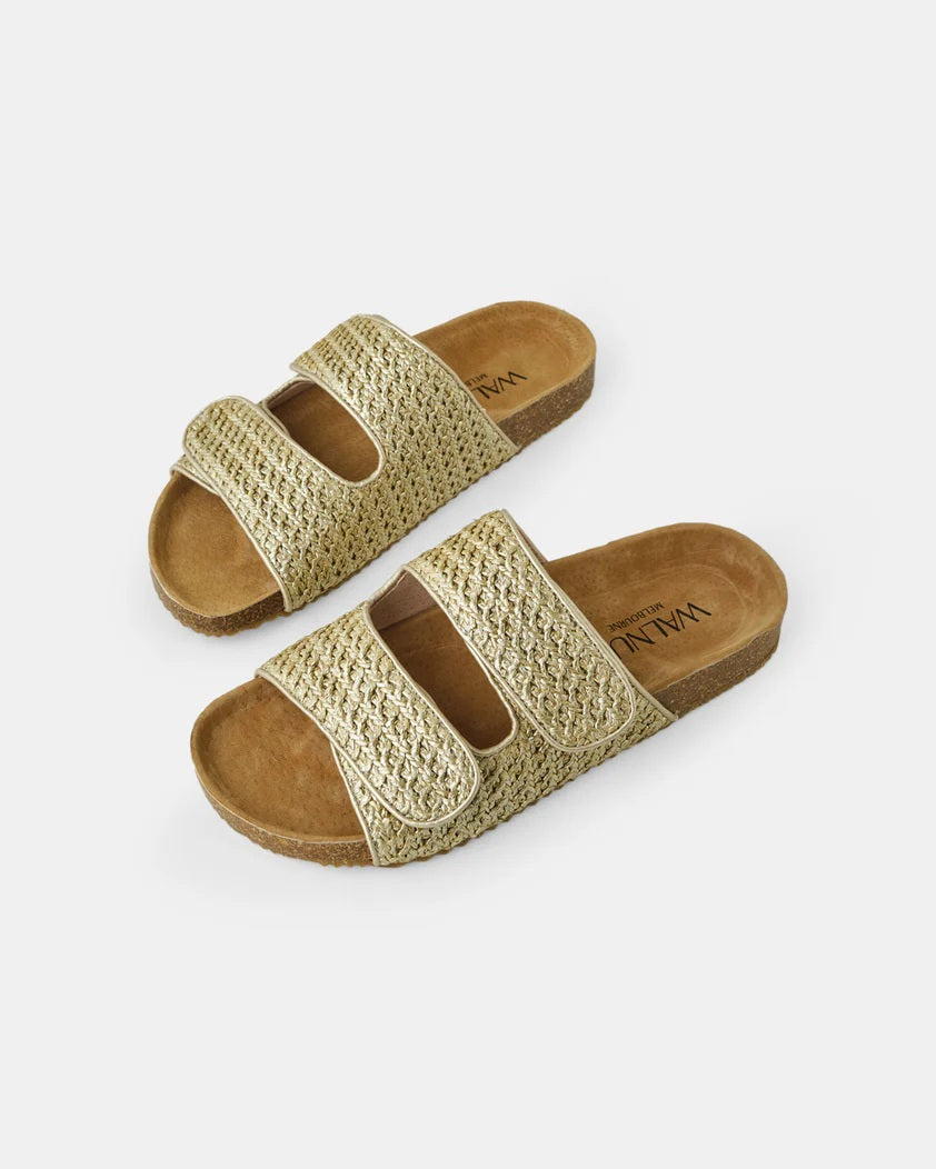 Walnut Beach Slide [COLOUR:Soft Gold SIZE:37]