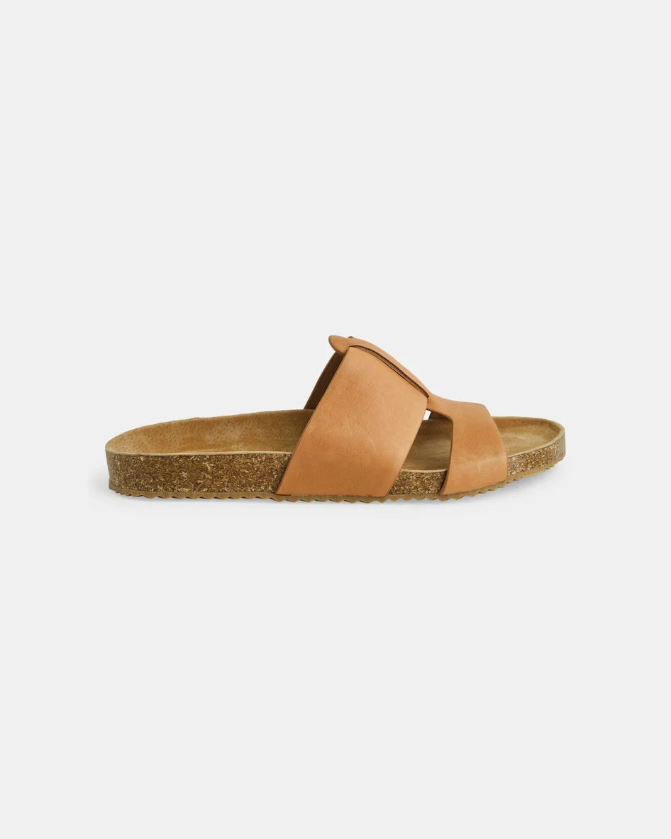 Walnut Bay Leather Slide [COLOUR:Coconut Tan SIZE:37]