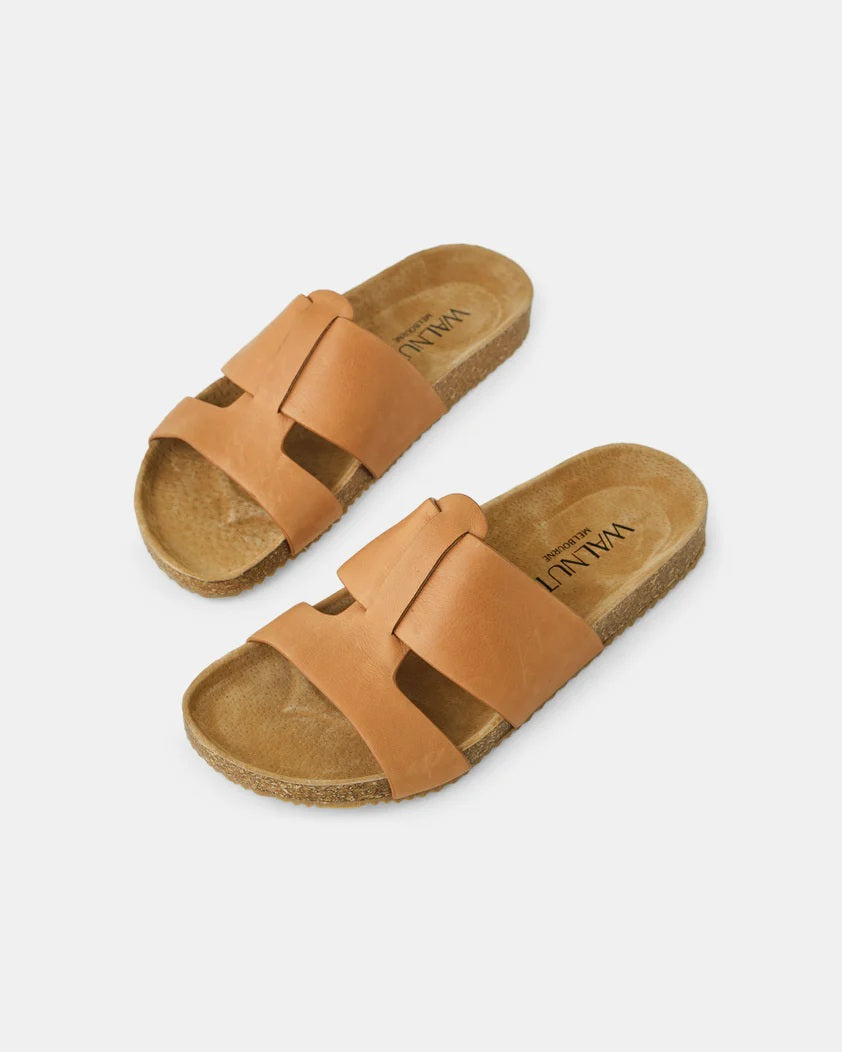 Walnut Bay Leather Slide [COLOUR:Coconut Tan SIZE:37]