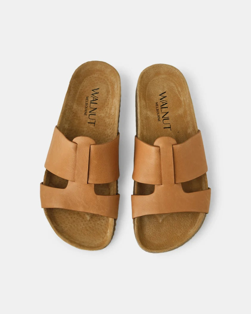 Walnut Bay Leather Slide [COLOUR:Coconut Tan SIZE:37]