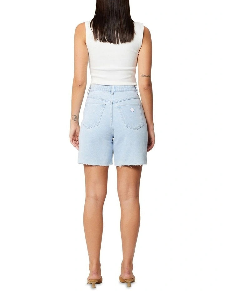 Abrand Carrie Denim Short - Kate [COLOUR:Light Blue Vintage  SIZE:26]