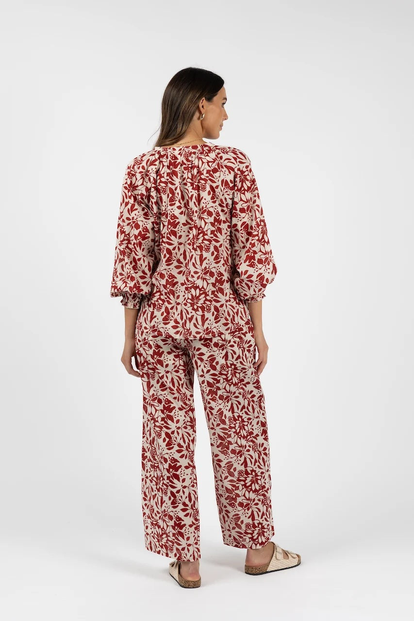 Humidity Eden Pant [COLOUR:Brick Print SIZE:10]