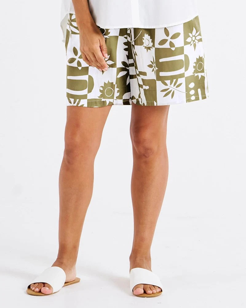 Betty Basics Pomona Cotton Short [COLOUR:Geo Floral SIZE:8]