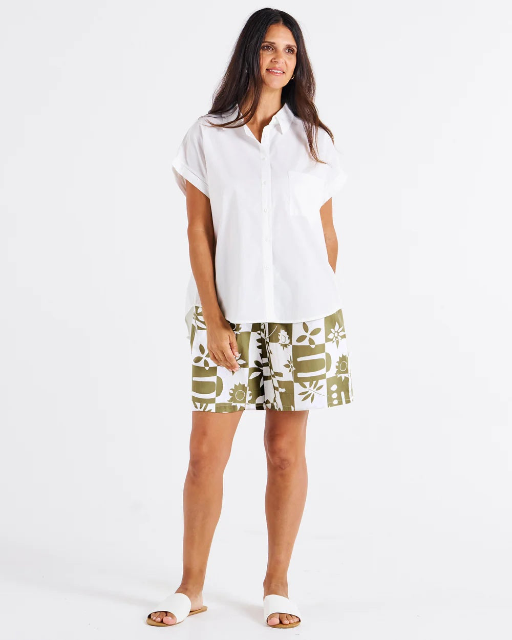 Betty Basics Pomona Cotton Short [COLOUR:Geo Floral SIZE:8]