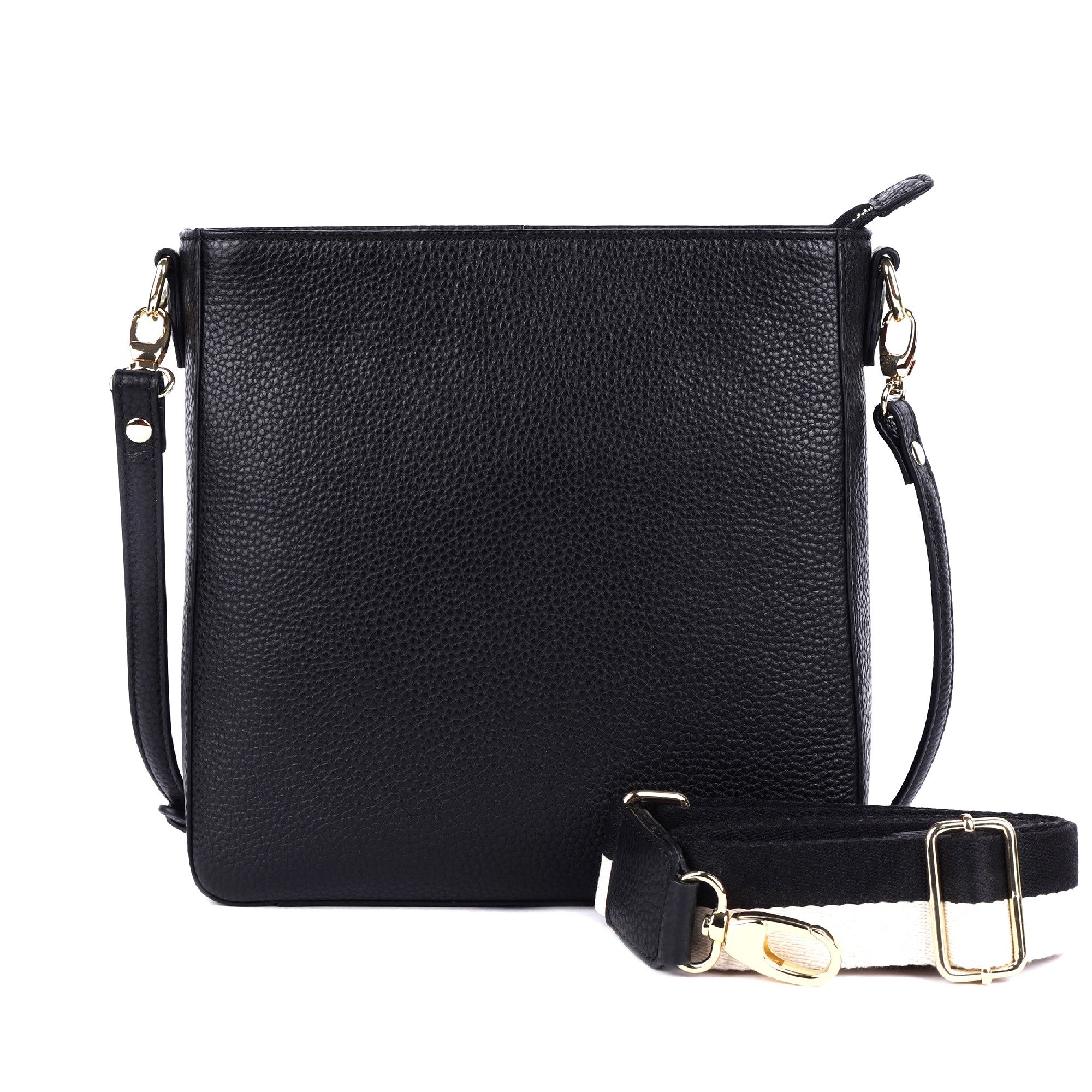 Oran Leather Darwin Crossbody Bag [COLOUR:Black]