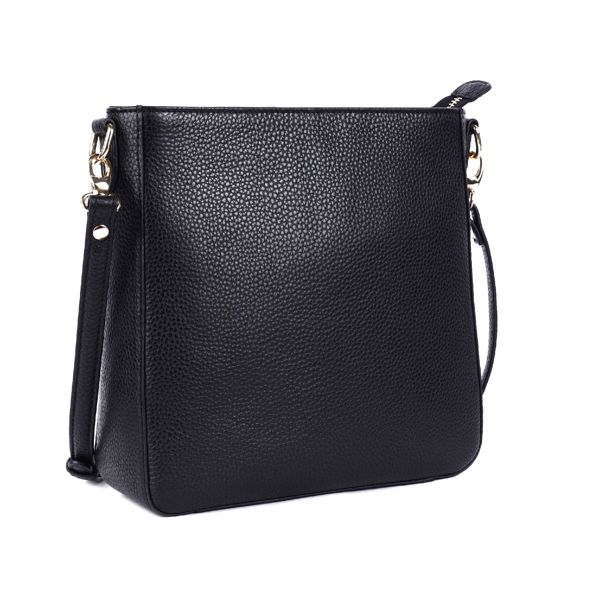 Oran Leather Darwin Crossbody Bag [COLOUR:Black]