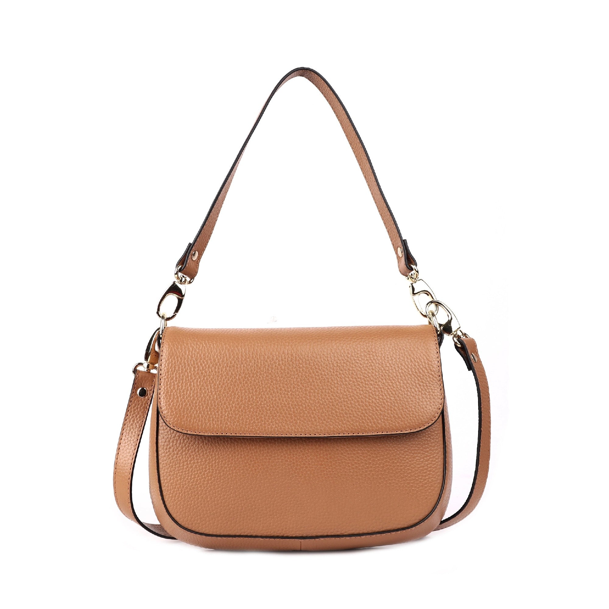 ORAN LEATHER TAMWORTH SHOULDER BAG [COLOUR:Camel]