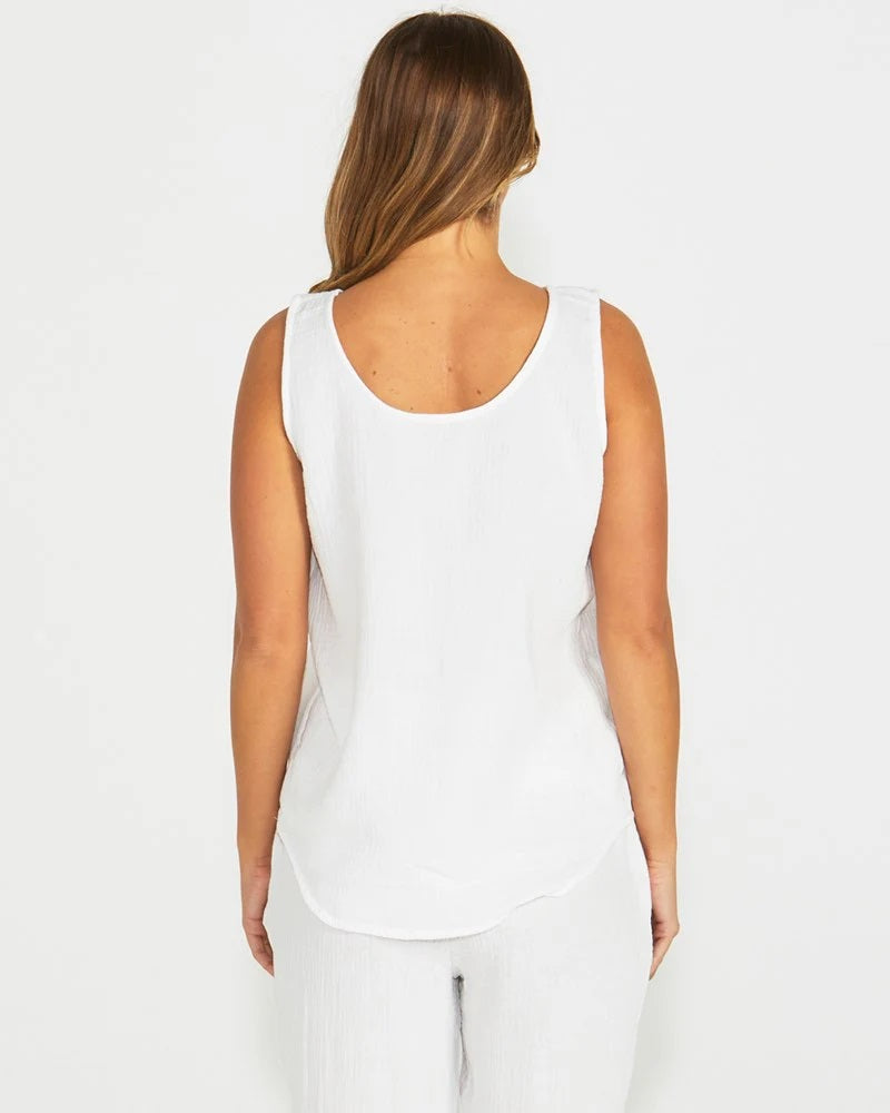 Sass Henny Tank [COLOUR:White SIZE:8]
