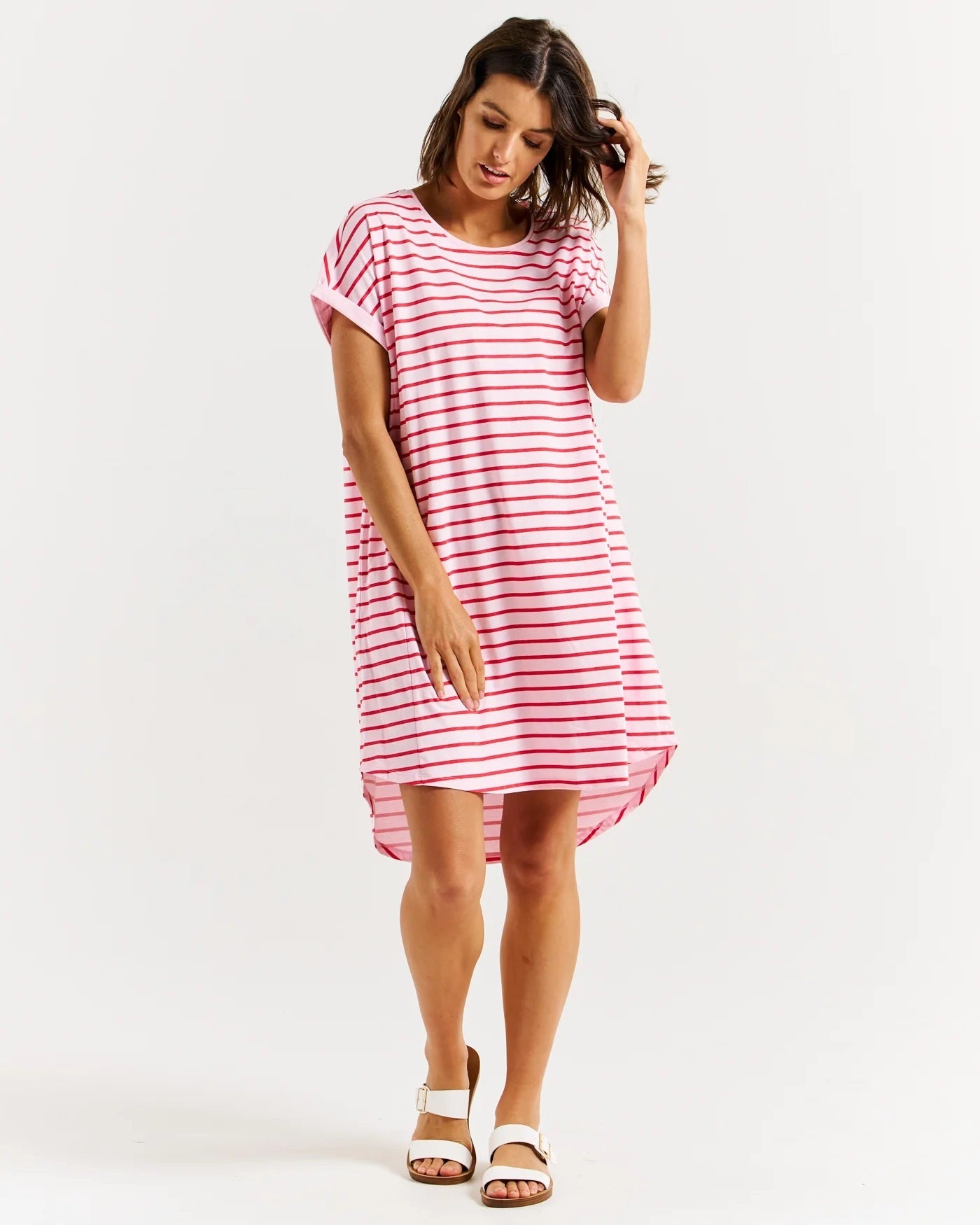 Betty Basics Maxine T Shirt dress [COLOUR:cherry blossom stripe SIZE:8]