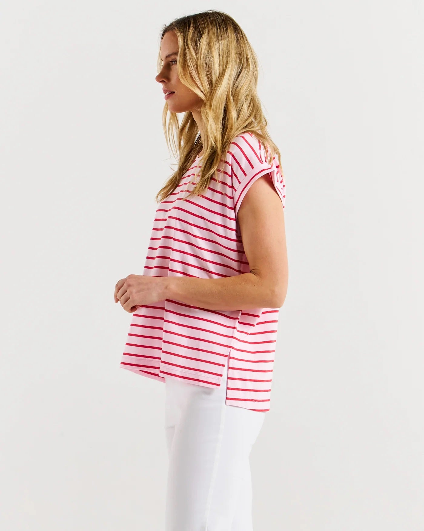 Betty Basics Michaele Top [COLOUR:cherry blossom stripe SIZE:8]