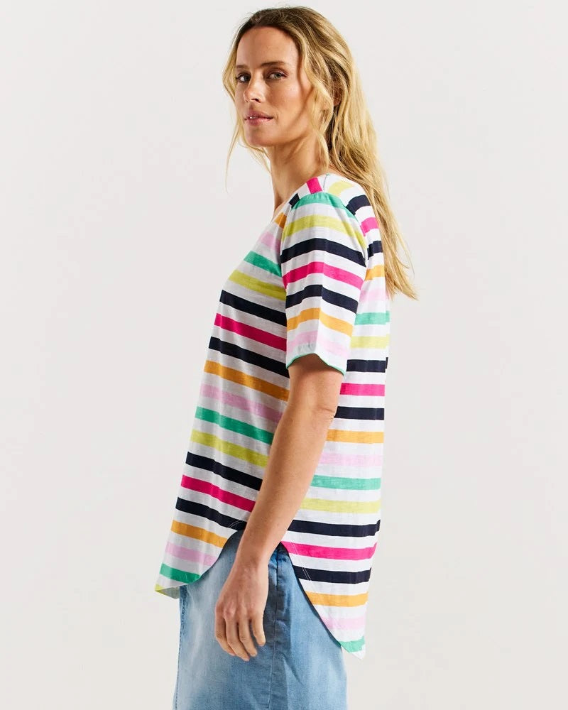 Betty Basics Ariana Tee [COLOUR:Rainbow stripe SIZE:8]