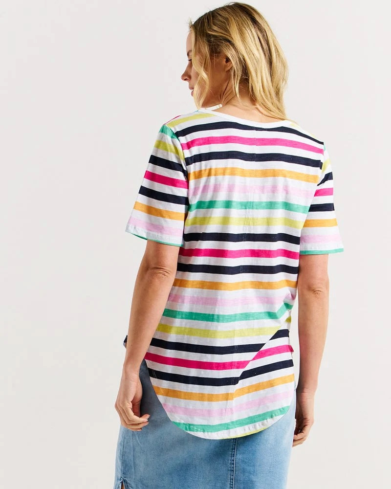 Betty Basics Ariana Tee [COLOUR:Rainbow stripe SIZE:8]