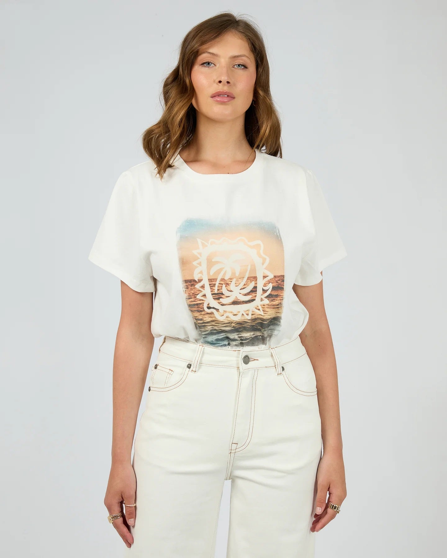 All About Eve Toledo Daily Tee [COLOUR:Vintage white  SIZE:6]