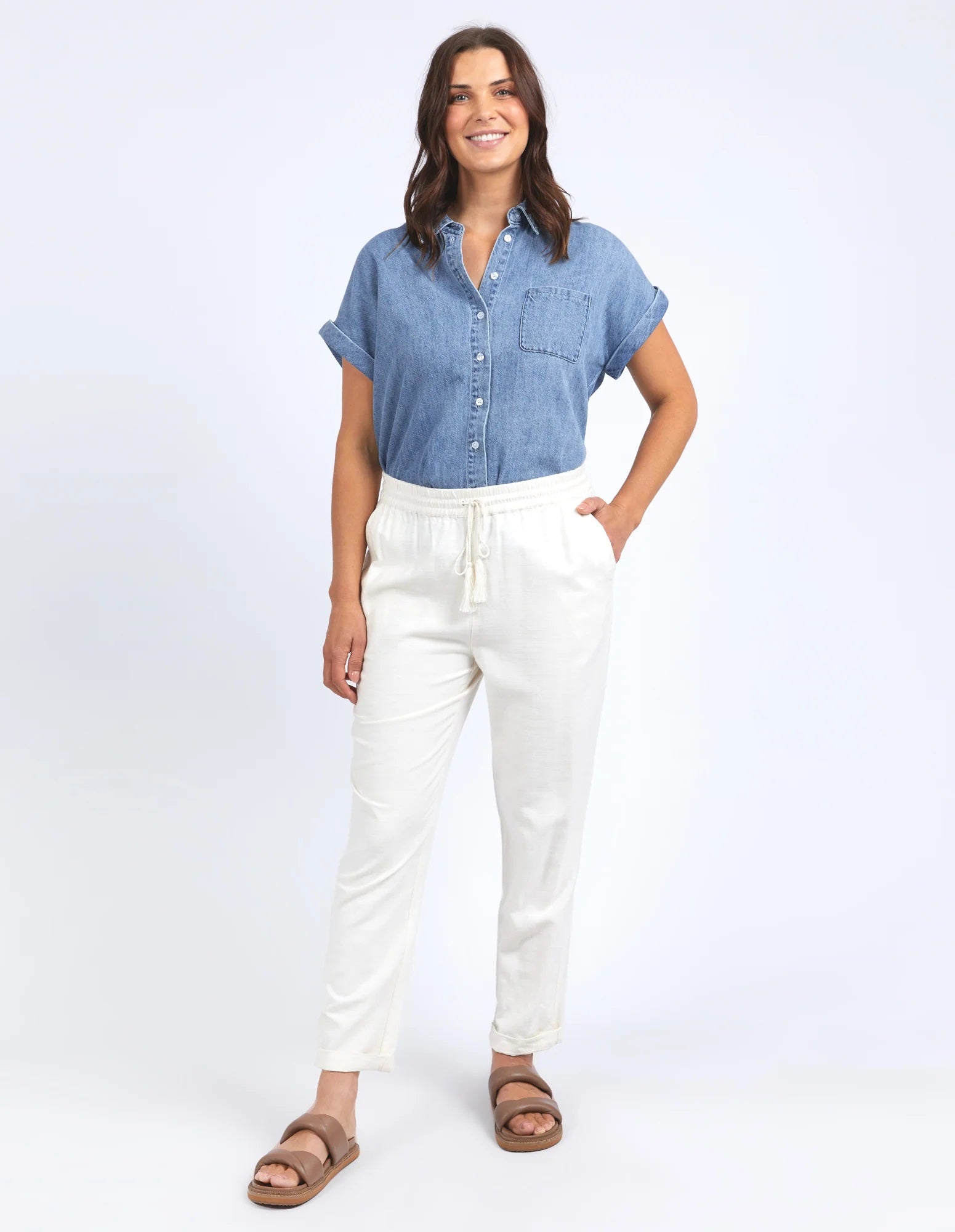 All About Eve Clem Relaxed Pant [COLOUR:Toasted Coconut SIZE:8]