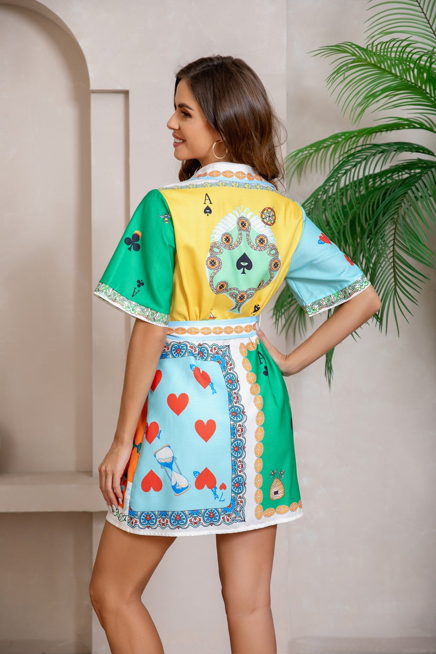 LEL Loves Poker Player Dress [COLOUR:Multi SIZE:S]