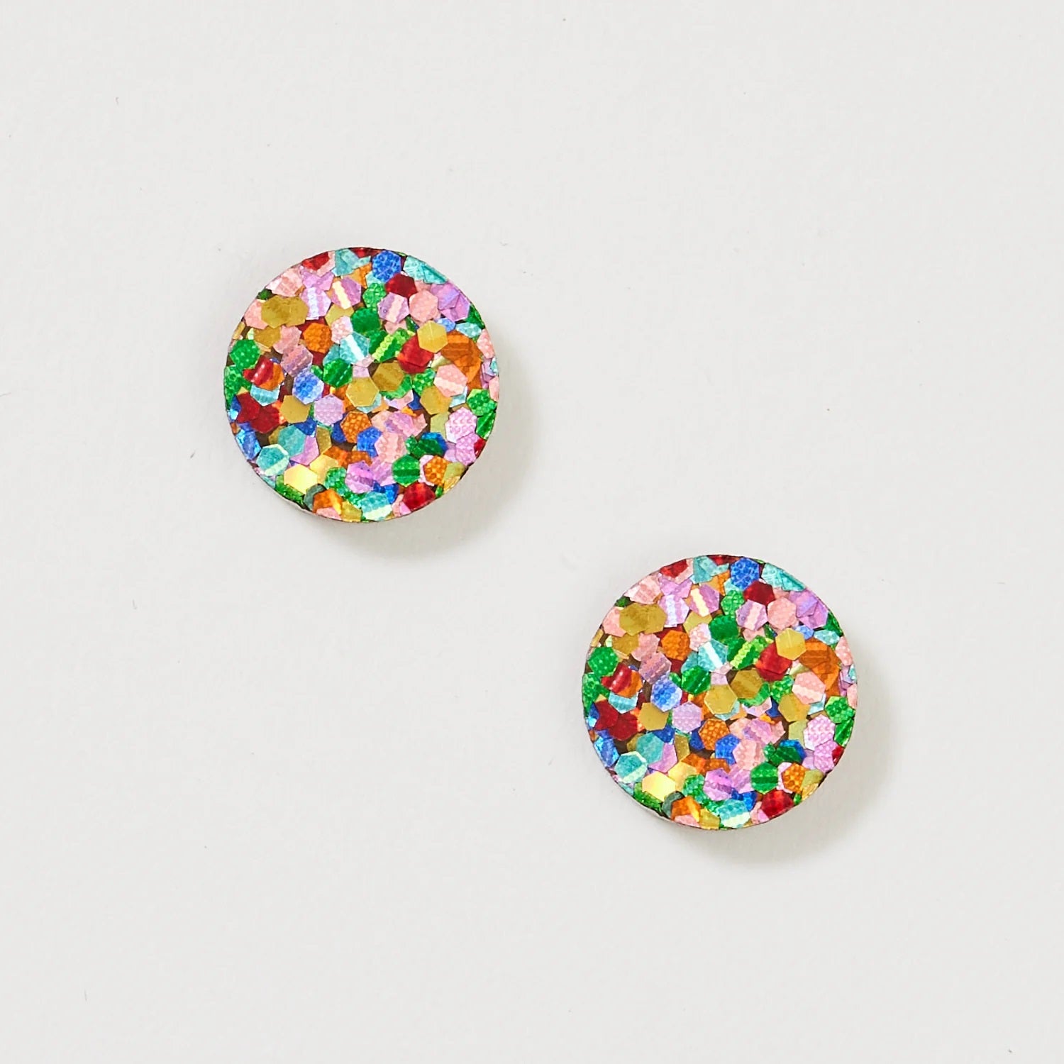 Martha Jean Mini Circle Earrings [COLOUR:Rainbow]