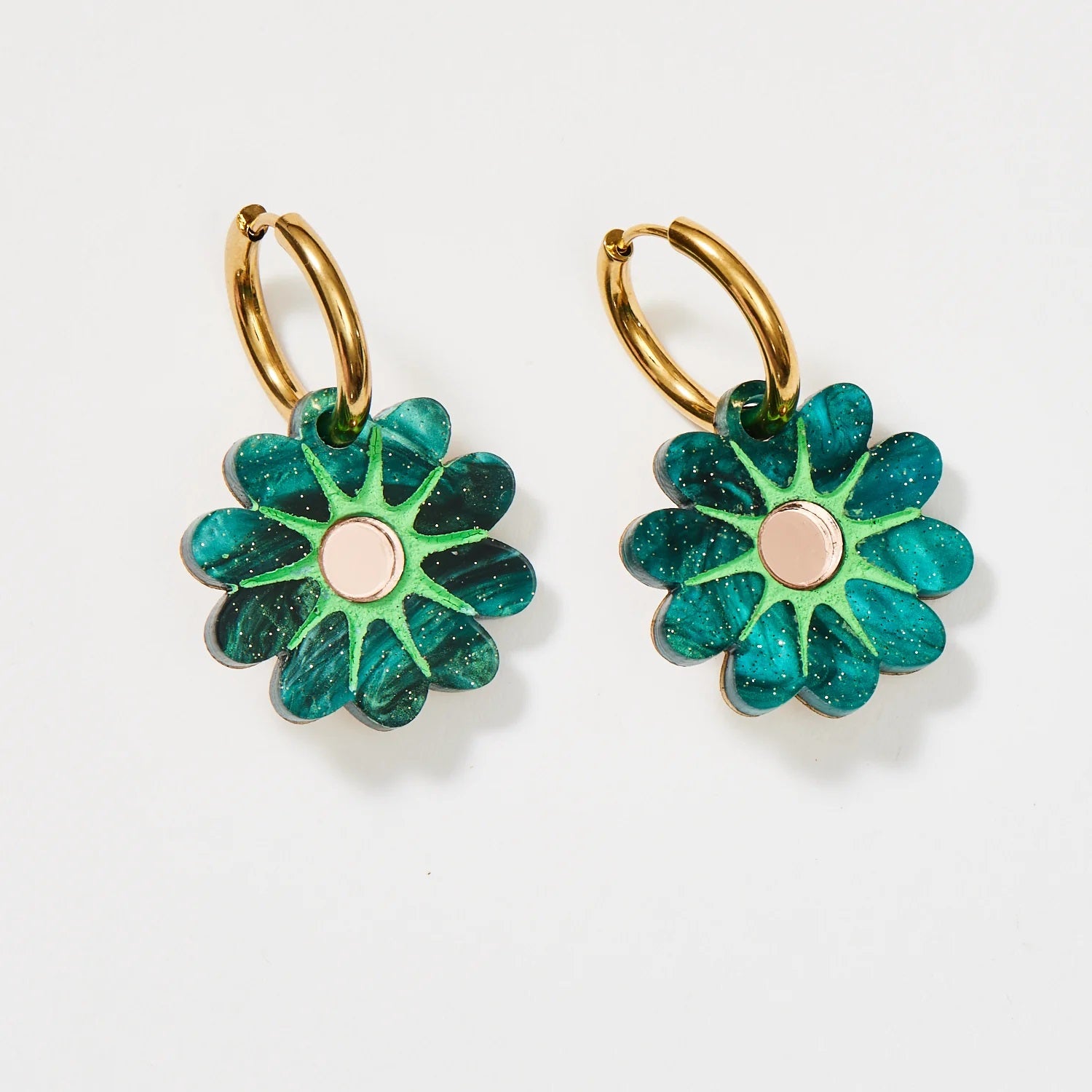 Martha Jean Hattie Earring [COLOUR:Emerald/rose]