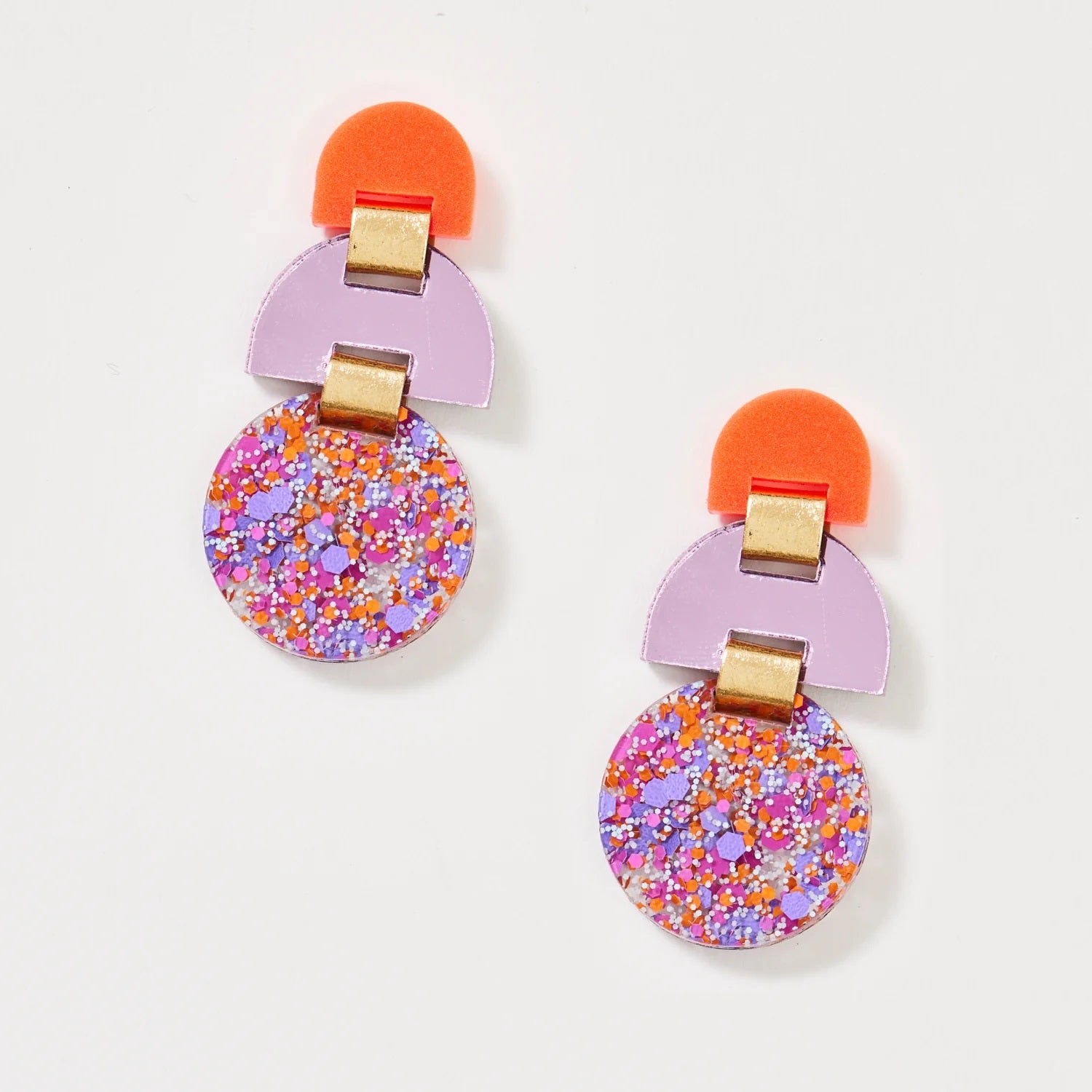 Martha Jean Half Moon Earring [COLOUR:Purple / Neon]